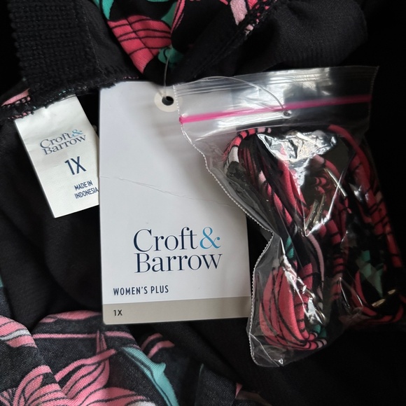 Croft & Barrow Tankini Top Off The Shoulder Floral Women's Plus Size 1X NWT - Picture 4 of 4